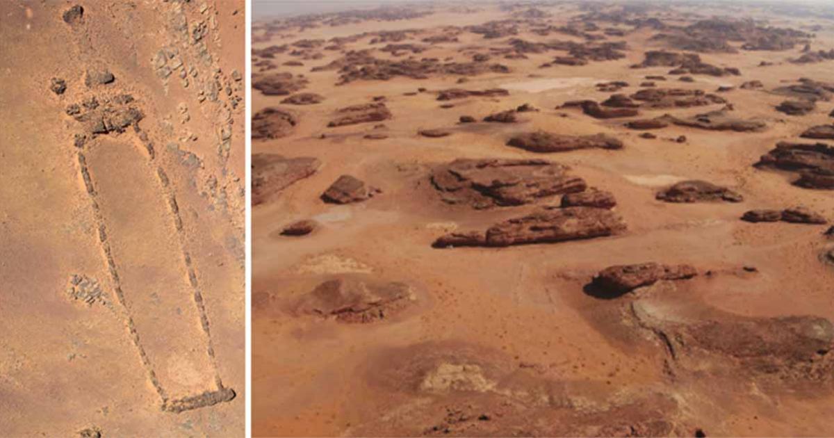 Aerial view of the Saudi Arabian mustatil excavated for the study. Source: Kennedy et al. - PLOS ONE / CC-BY 4.0
