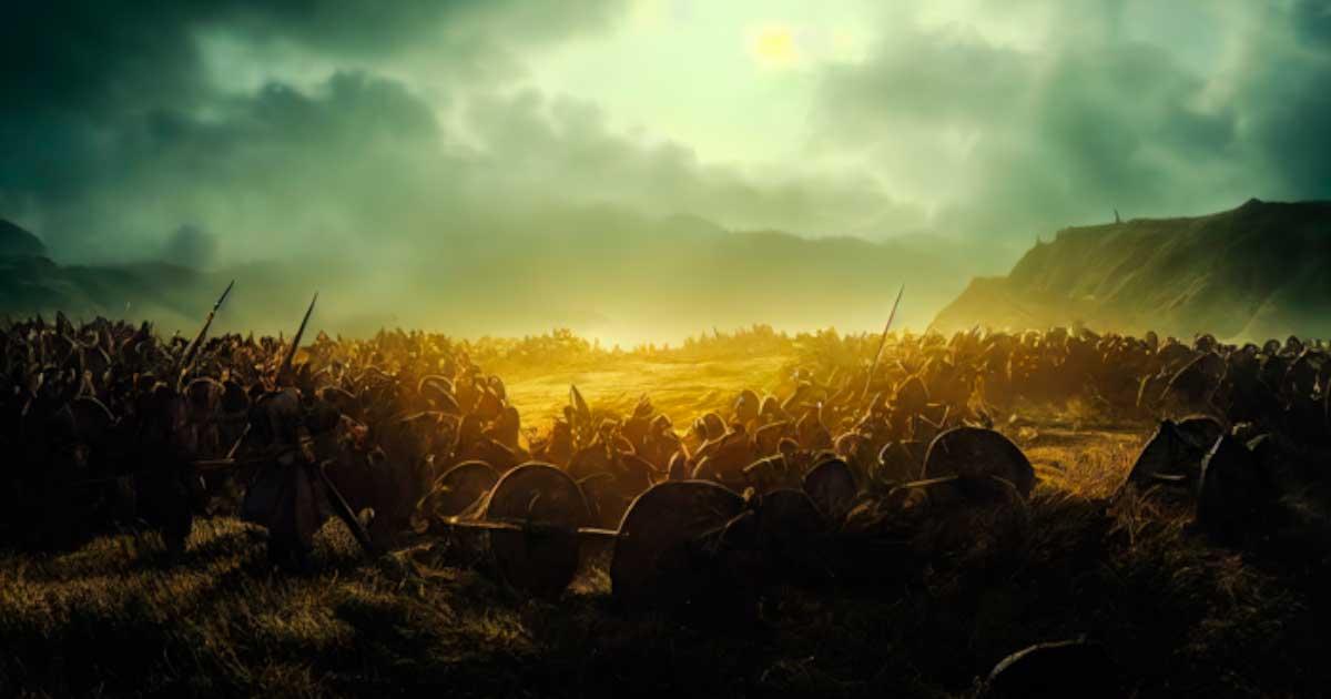 The Saxons spread across Europe from the 4th century, settling nearly every corner of the continent, here portrayed clashing with Vikings. Source: Justinas/Adobe Stock