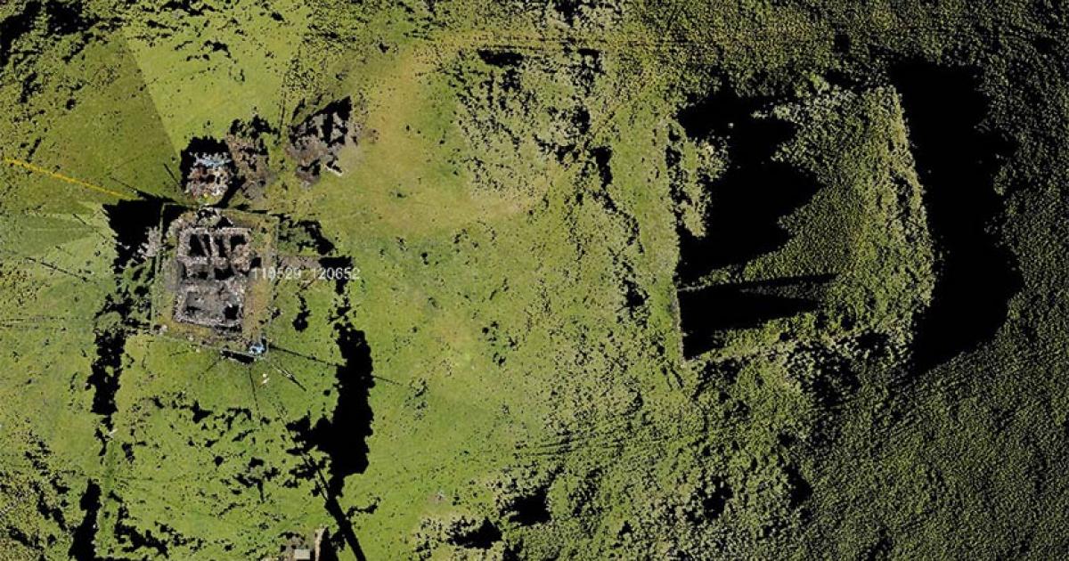 Aerial photo of the Scottish ghost village of Broo, in the Shetland Islands, that mysteriously came back to life. Source: UNAVCO