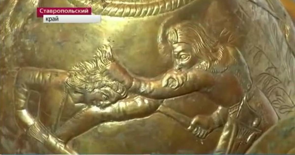 The dramatic scenes of an older man slaying a young man depicted on the Scythian art might reference the ancient “Bastard Wars” as recorded by Herodotus. 