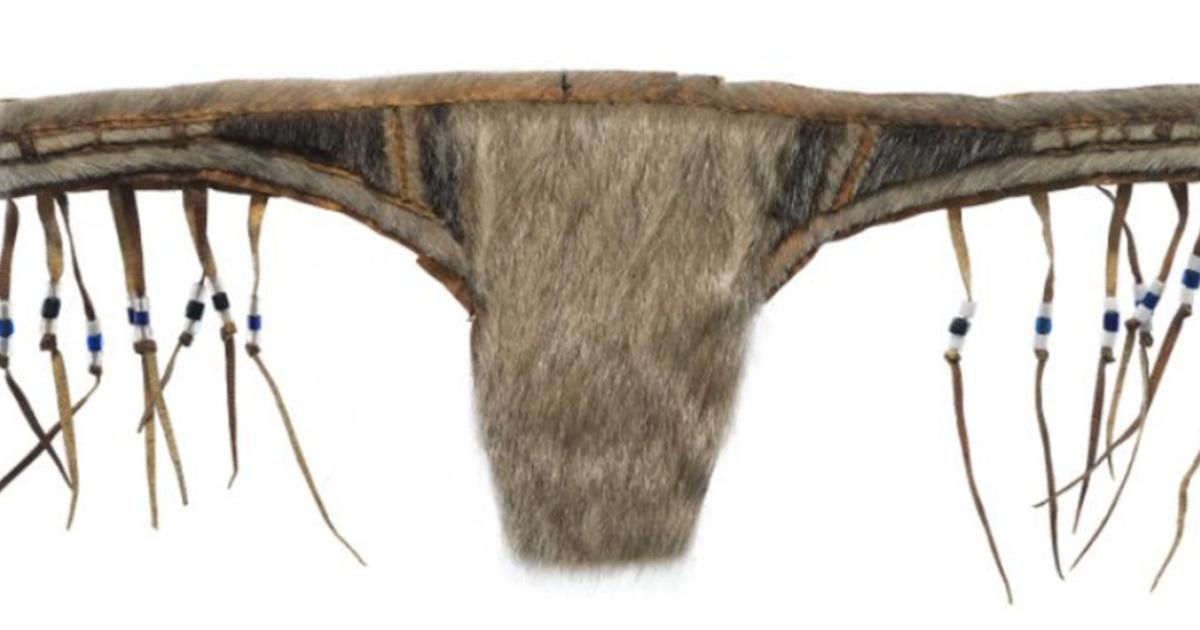 Front view of a naatsit - seal fur underwear.