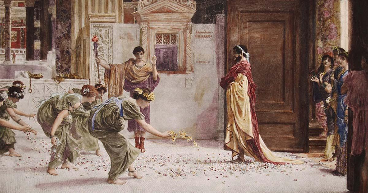 Caracalla as depicted in a 1902 painting by Sir Lawrence Alma-Taderna. Source: Public domain