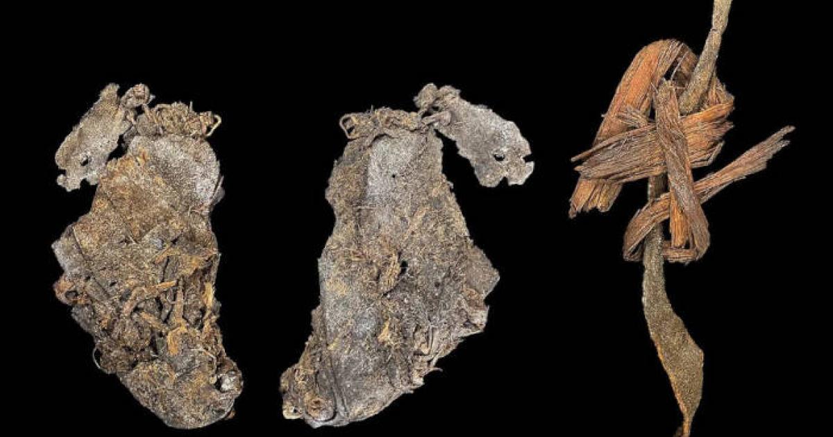 Sewn hide discovered in Oregon's Cougar Mountain Cave rock shelter.