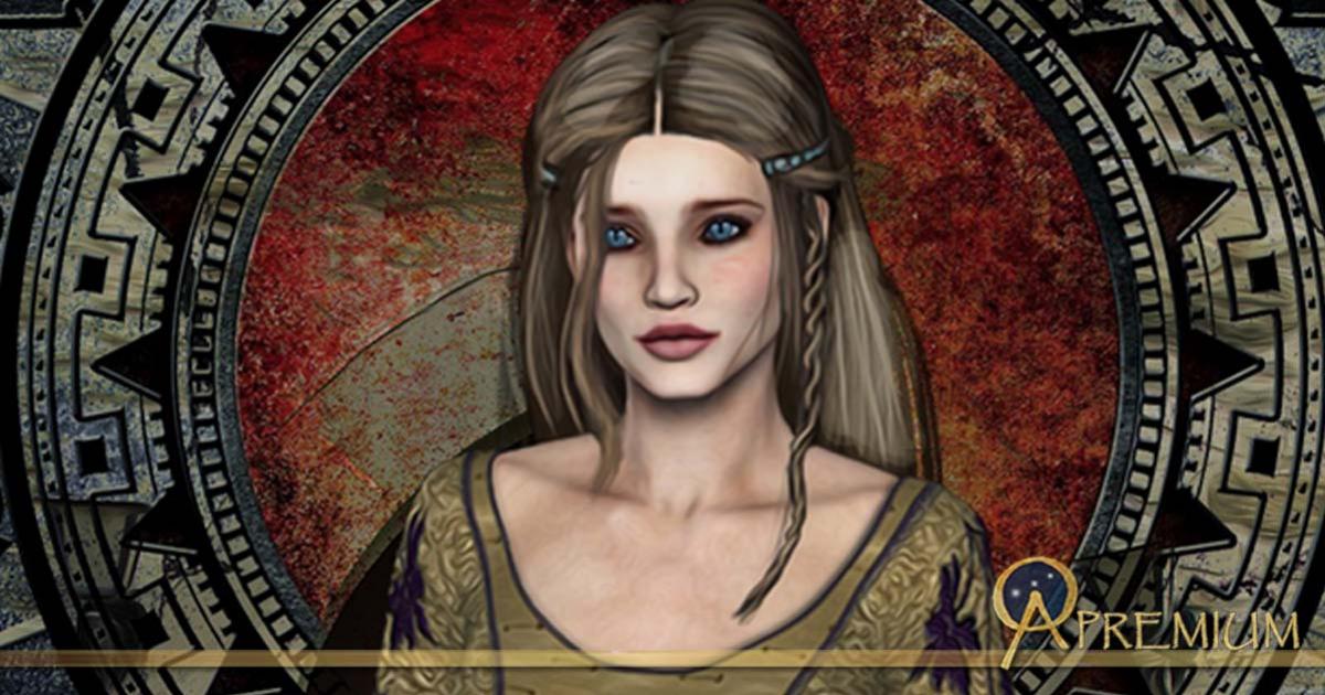 Medieval-themed illustration of a young woman; representative image only