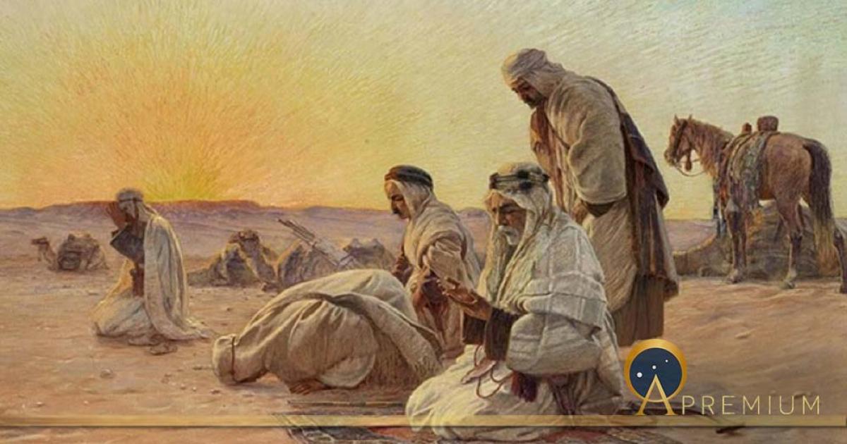 Morning Prayers’ (circa 1936) by Otto Pliny. The Essenes were thought to have had specific prayers related to the sunrise. Source: Public Domain