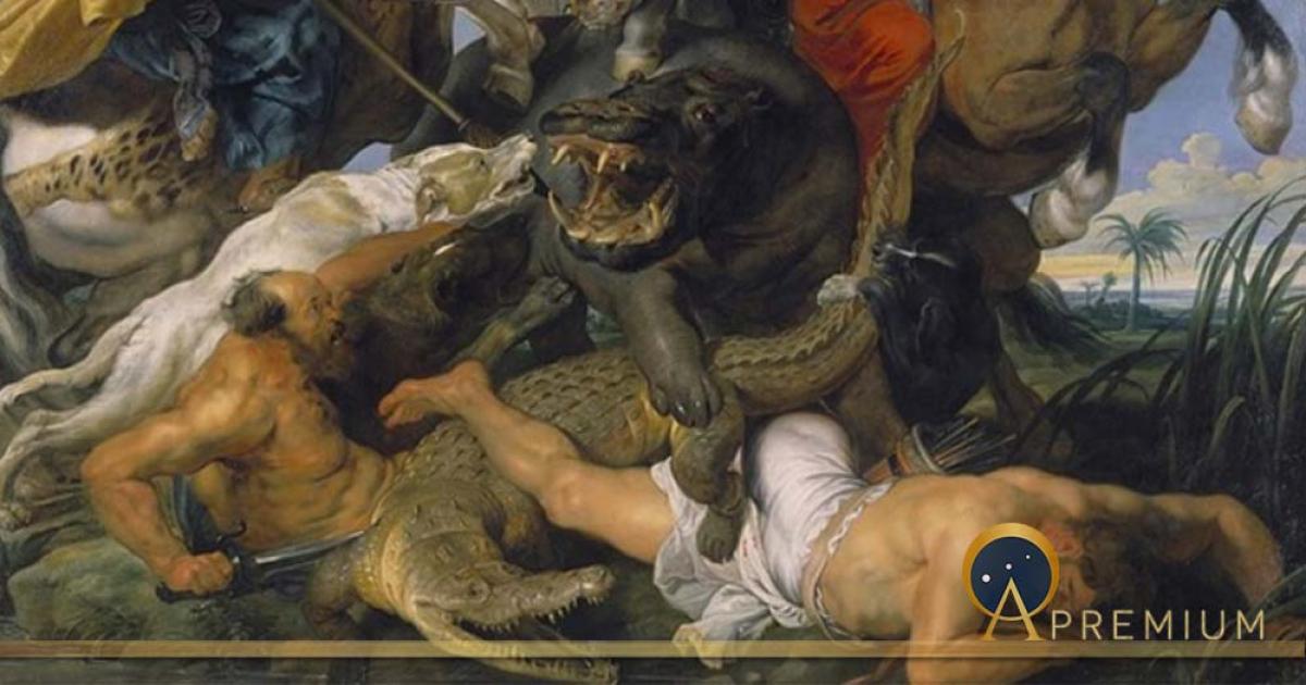 Hippopotamus and Crocodile Hunt by Peter Paul Rubens, (1616) (Public Domain)