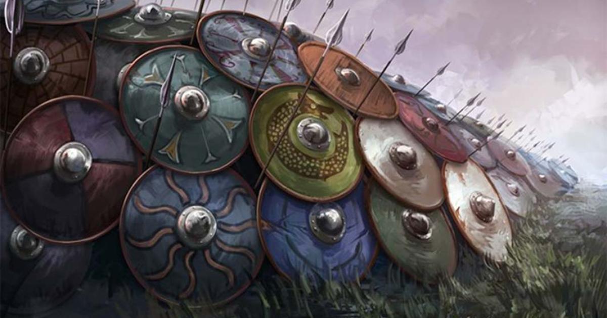  Illustration of a Viking shield wall (unknown artist)