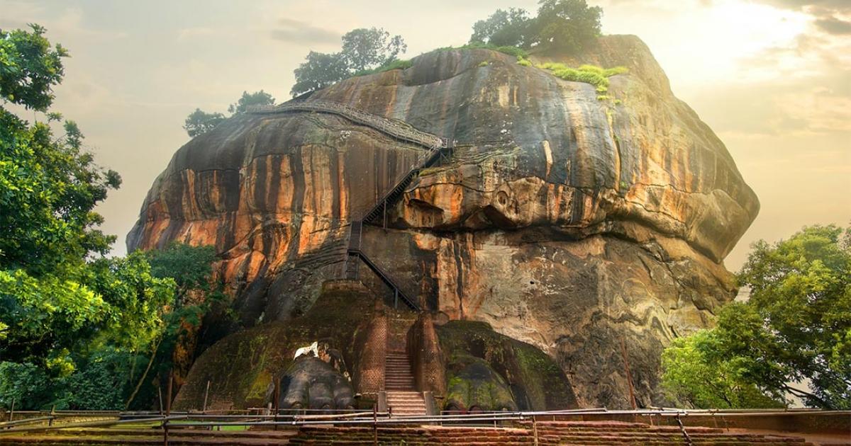 Bird flying over Sigiriya / Lion Rock in Sri Lanka.         Source: Givaga / Adobe stock