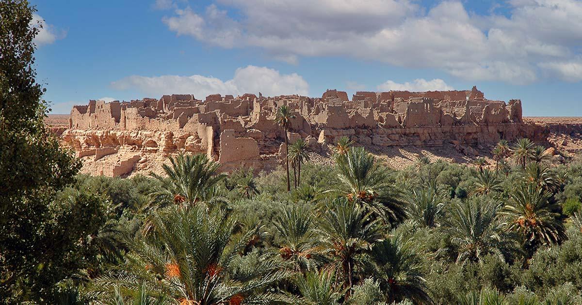Remains of the ancient city of Sijilmasa within the lush Tafilalt Oasis in Morocco. Source: Mohammed / Adobe Stock