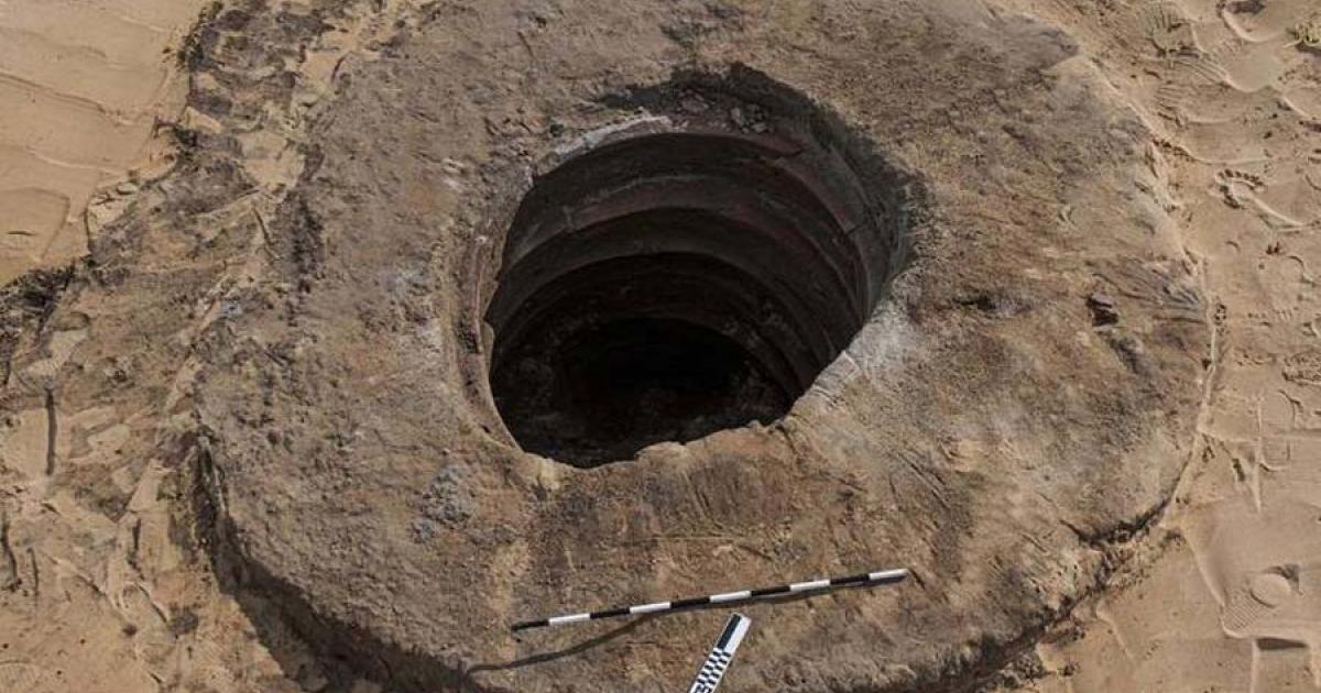 One of the 13th-century-BC Tell el Kedwa fortress water wells recently found in the North Sinai Governate of Egypt, along the ancient Horus military road to Canaan.	Source: Ministry of Tourism and Antiquities