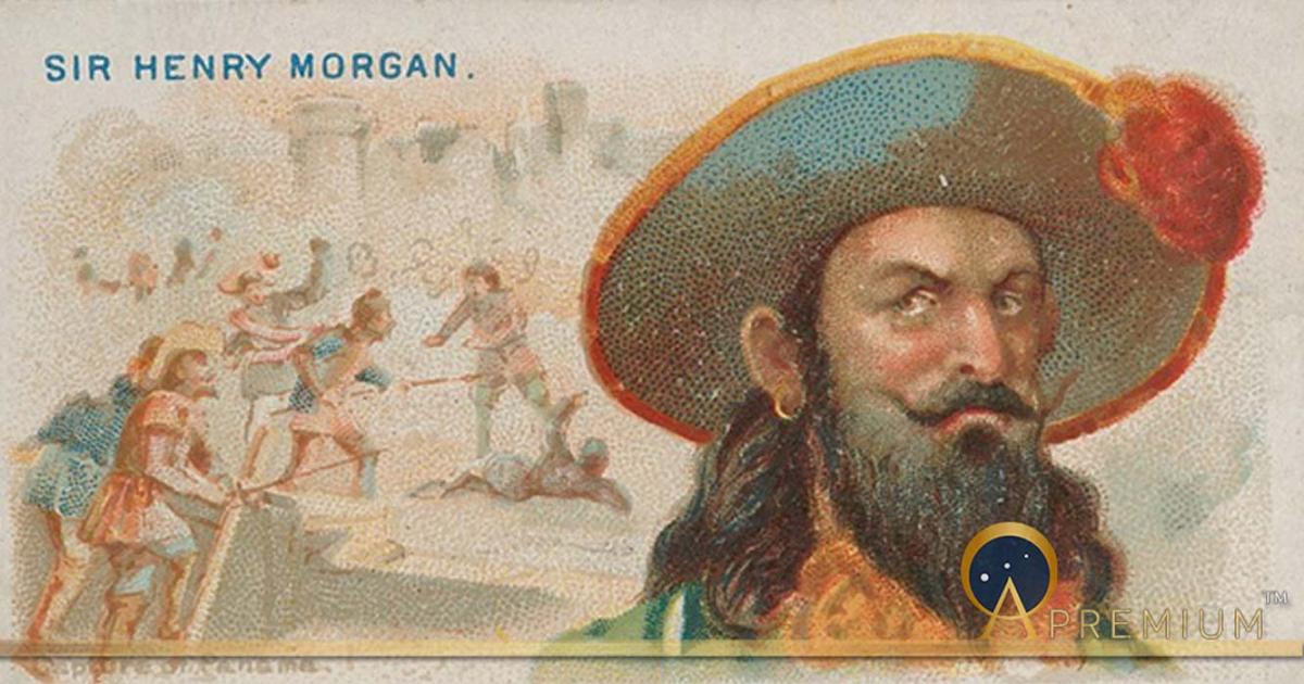Sir Henry Morgan, Capture of Panama, from the Pirates of the Spanish Main series (N19) for Allen & Ginter Cigarettes. 