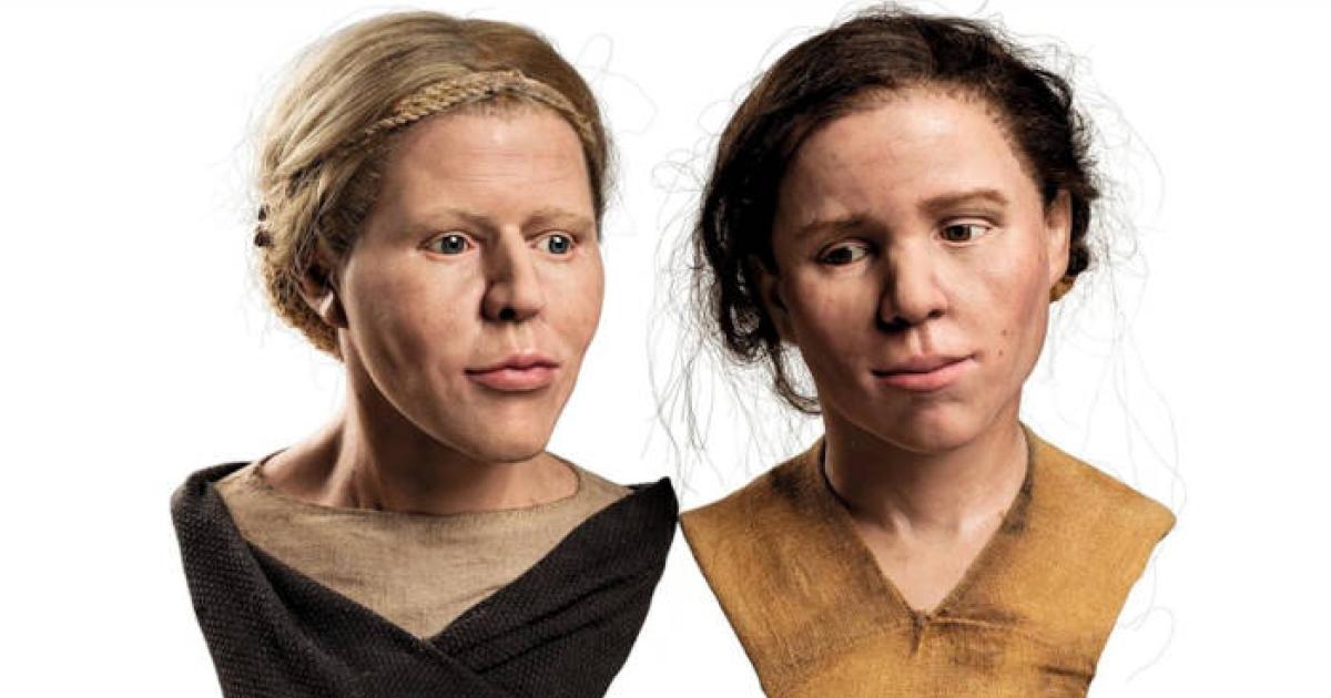 Anthropological reconstruction of the two Neolithic sisters discovered in a mining shaft in the Czech Republic's Krumlov Forest