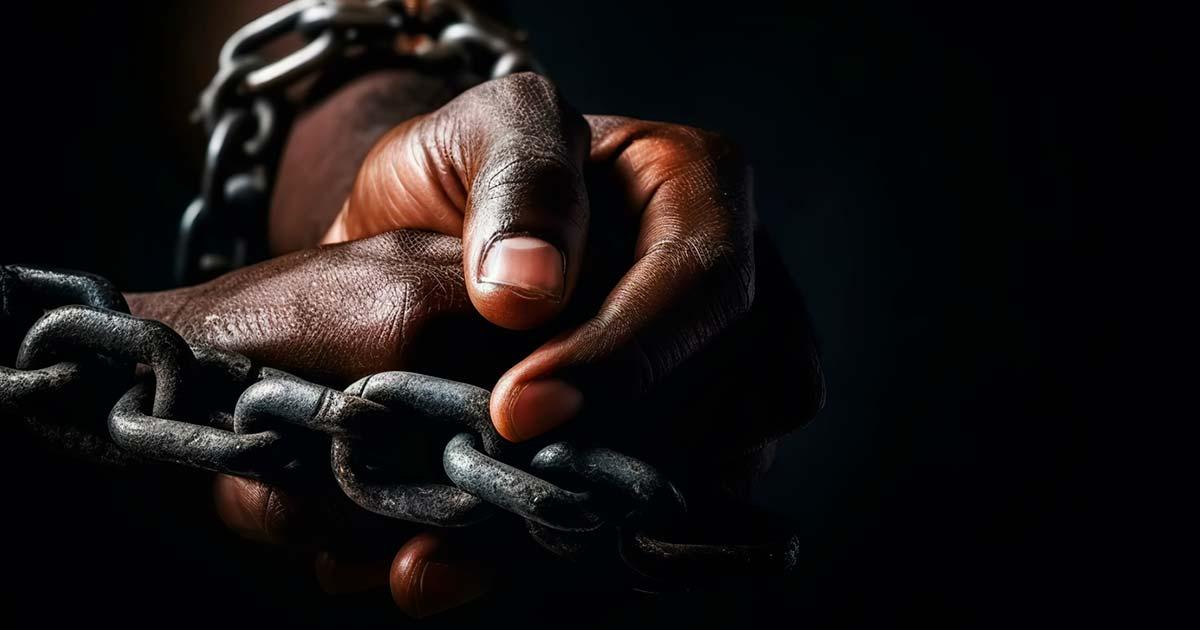 An African slave in chains. Source:  colnihko / Adobe Stock.