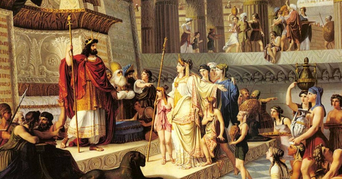 Solomon and the Queen of Sheba, painting by Giovanni Demin (1789-1859)