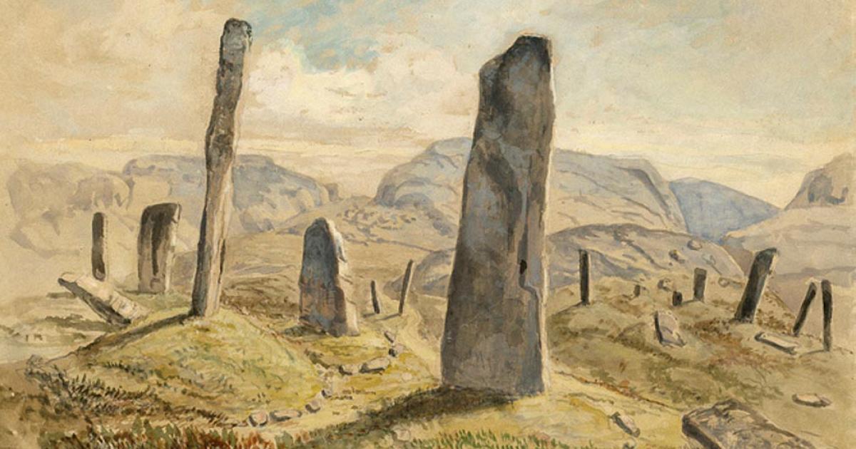 Standing stones, Greby grave field	