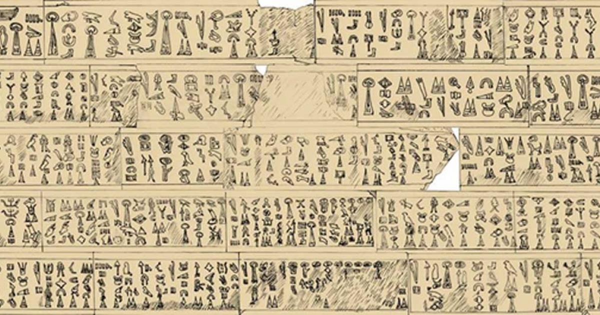 Luwian Hieroglyphic inscription by the Great King of Mira, Kupanta-Kurunta, composed at about 1180 BC. 