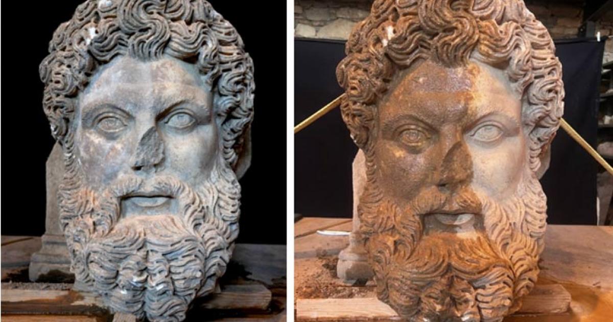 Stone head of Zeus, found in ancient Aphrodisias, Turkey	Source: Minister of Culture and Tourism of Turkey