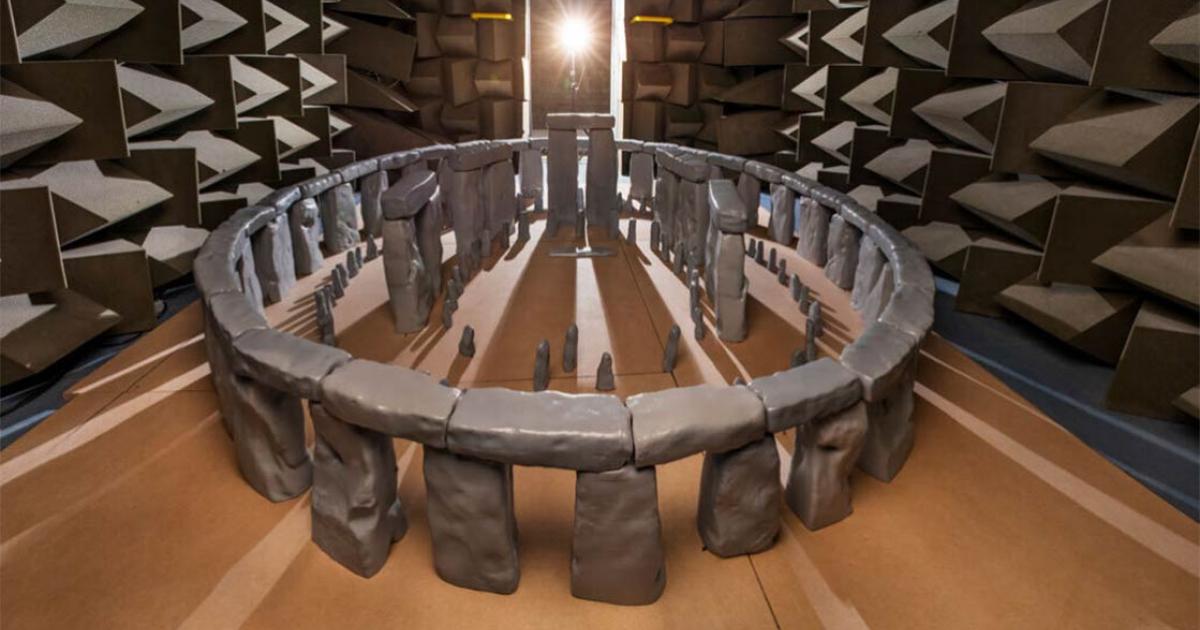 A team from the University of Salford has built a scale model of Stonehenge to test the acoustics of the famous Neolithic structure. Source: Acoustics Research Centre / University of Salford
