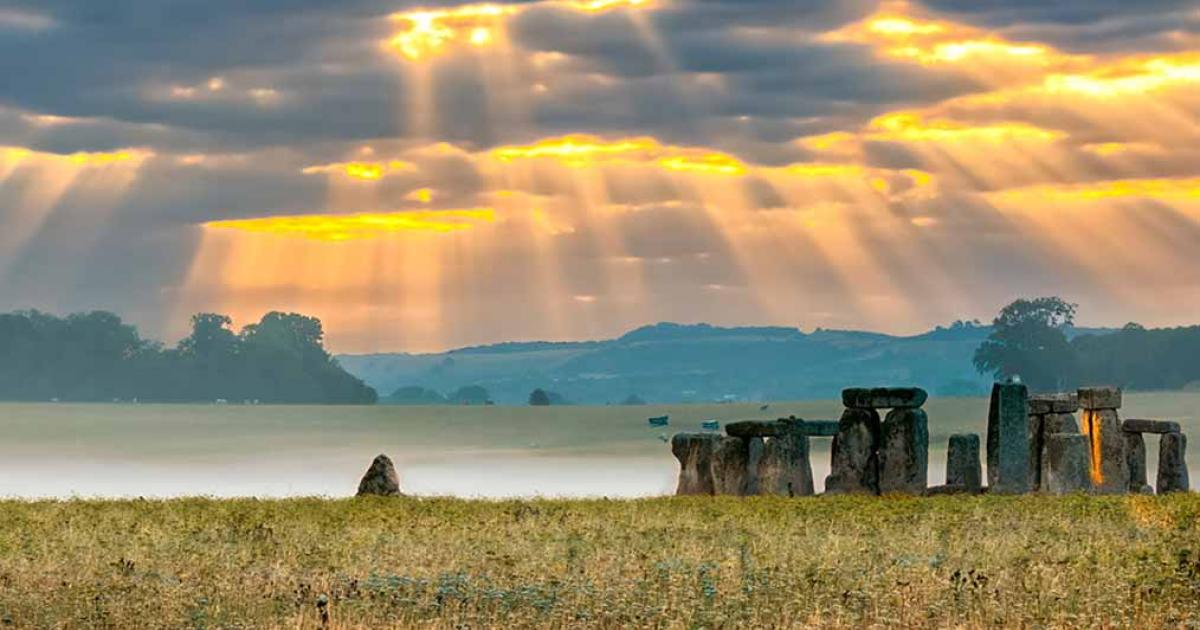 View of Stonehenge landscape at sunrise. Source: valeryegorov / Adobe Stock 