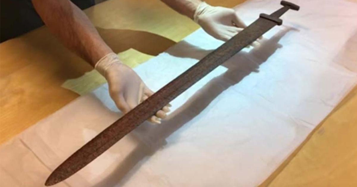 The Viking Age sword found in Oppland, Norway.