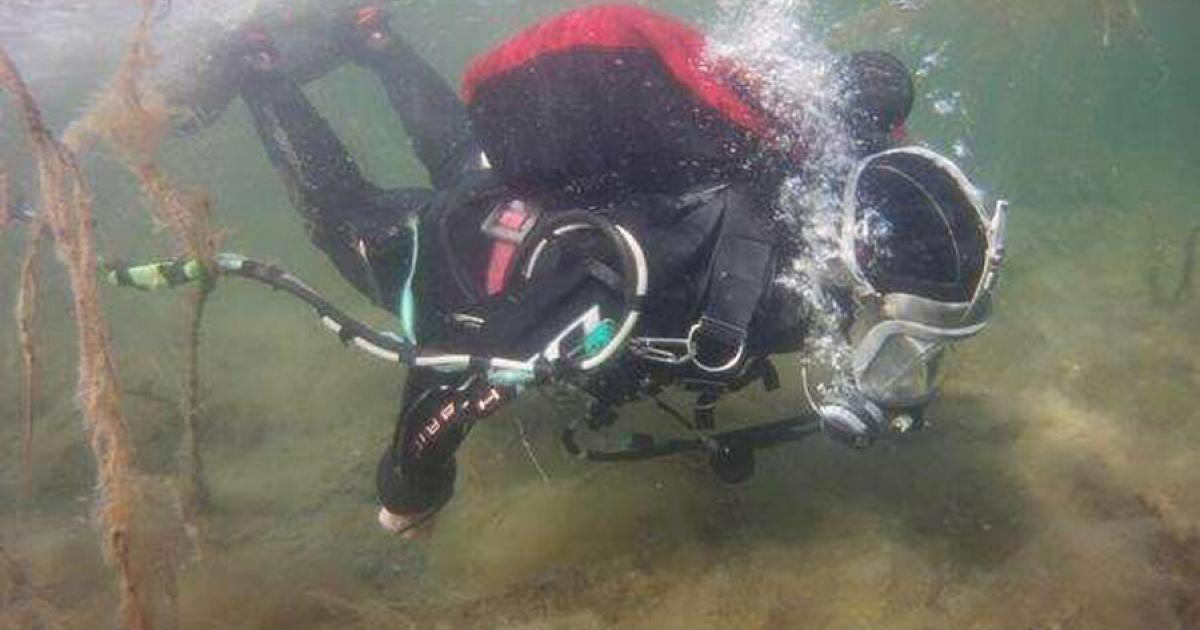 Divers from the University of Gothenburg, Sweden at the site of the Swedish cog ship shipwreck off the west coast of the country, which is one of the oldest cog shipwrecks ever found in Europe. (University of Gothenburg / PHYS)