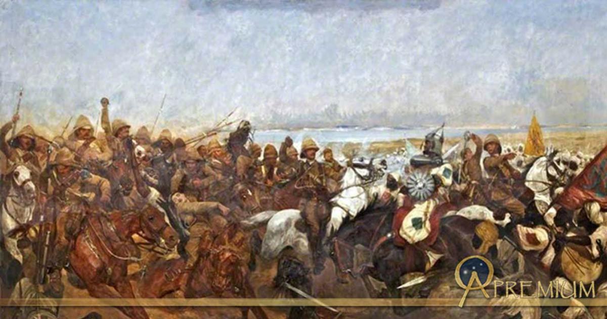 "The Charge of the 21st Lancers at Omdurman", by Richard C. Woodville