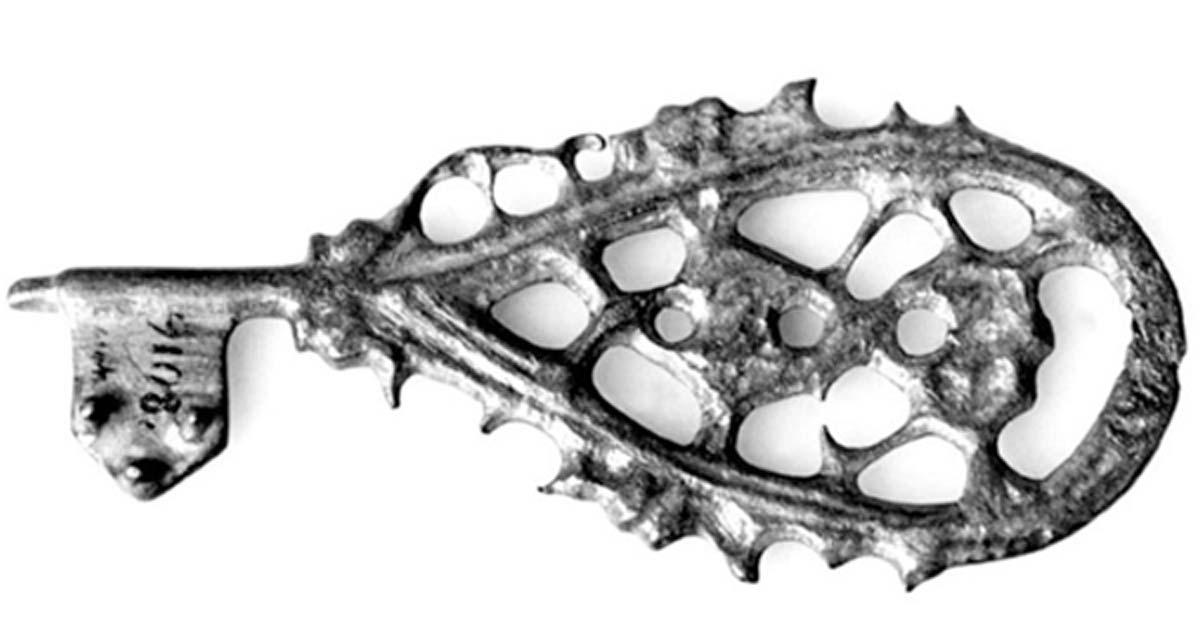 This bronze key from Heggum farm in Røyken in the Oslofjord is dated to the Viking Age.