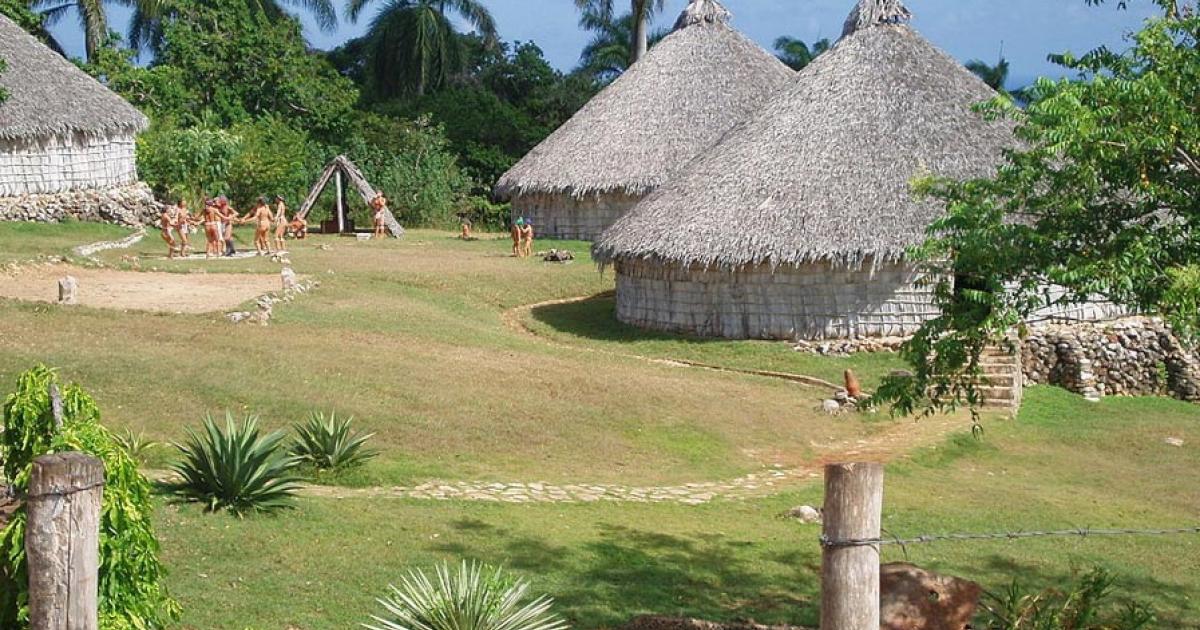 Reconstruction of a Taíno village in Cuba. 