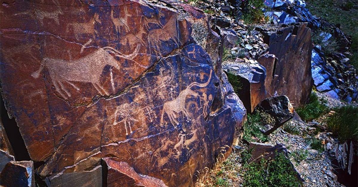 Petroglyph of the archaeological landscape of Tamgaly         Source: victor21041958 / Adobe Stock
