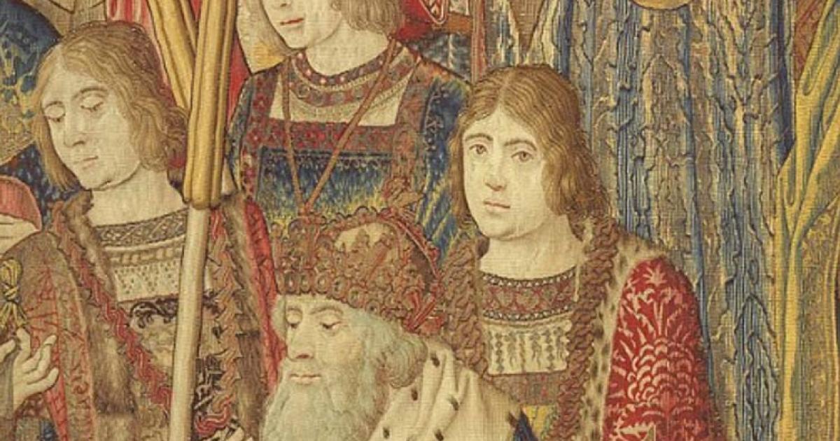 Tapestry of Vespasian and his two sons Titus and Domitian. 	Source: Public Domain