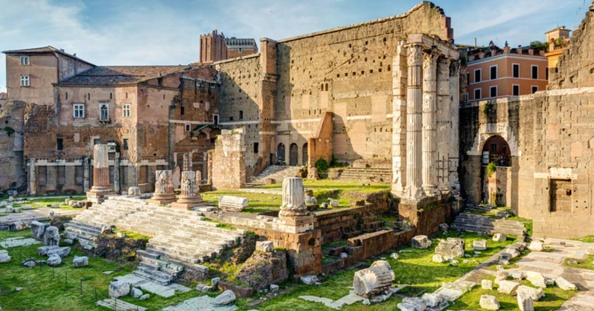 The Temple of Mars Ultor, constructed under Caesar Augustus in Rome’s Forum of Augustus