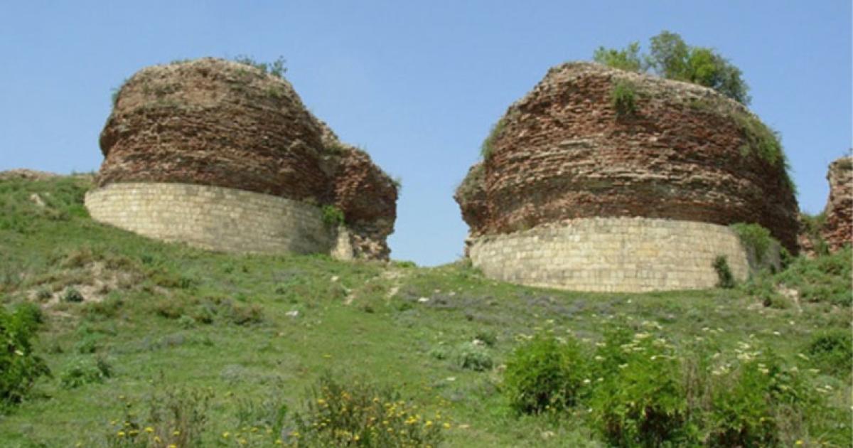 The ruins of the gates of Albanian capital Qabala in Azerbaijan