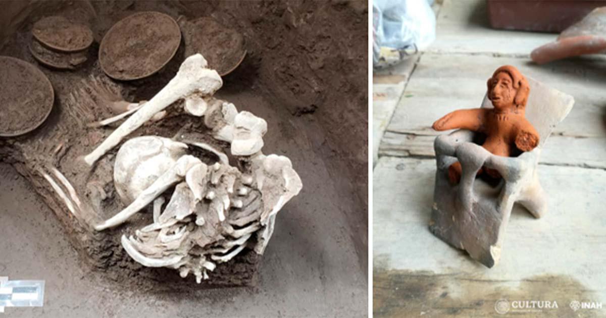 Burial of the adult from the Teotihuacan village in Mexico. Source: Marisol Bautista Roquez/ INAH