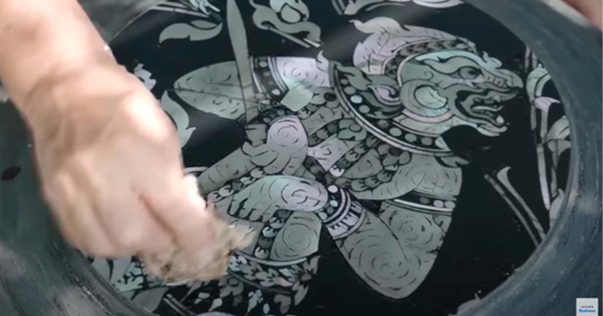 Carved mother-of-pearl Thai art. Source: YouTube Screenshot / Insider Business.