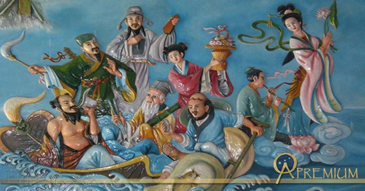 8 Immortals in a temple in Vietnam