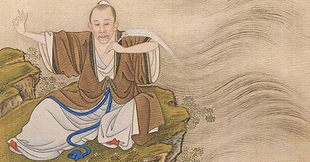 Detail of ‘The Emperor depicted as a Taoist magician.’ From ‘Album of the Yongzheng Emperor in Costumes,’ by anonymous court artists, Yongzheng period (1723—35). One of 14 album leaves, colour on silk. The Palace Museum, Beijing. 