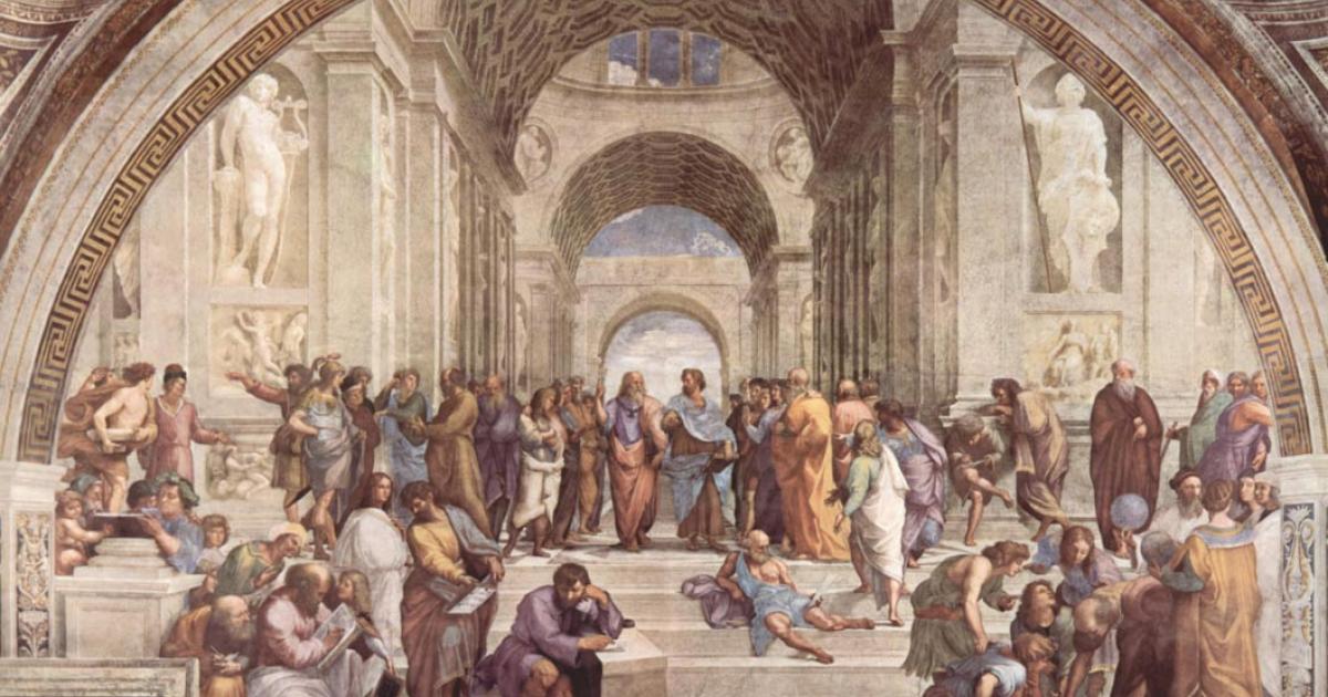 The School of Athens, fresco by Raphael (1509–1510), of an idealized Academy. 