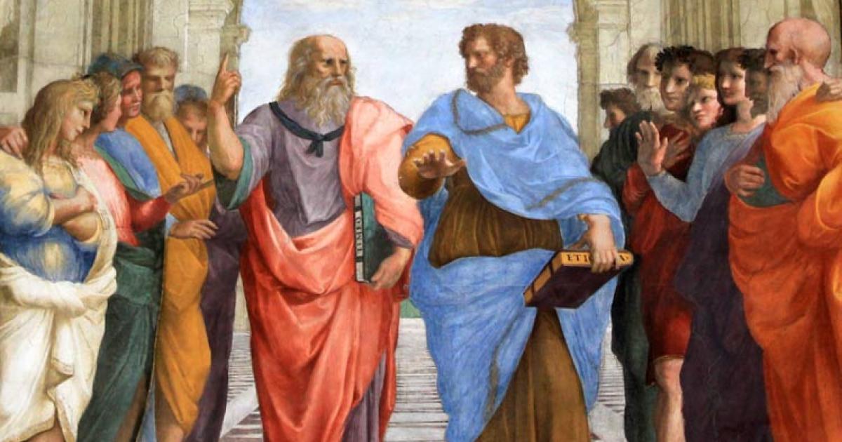 The School of Athens, by Raphael.	Source: Public Domain