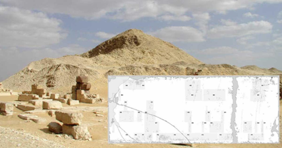 Pyramid of Pepi II with smaller pyramids for the queens Neith, Iput II and Udjebten.