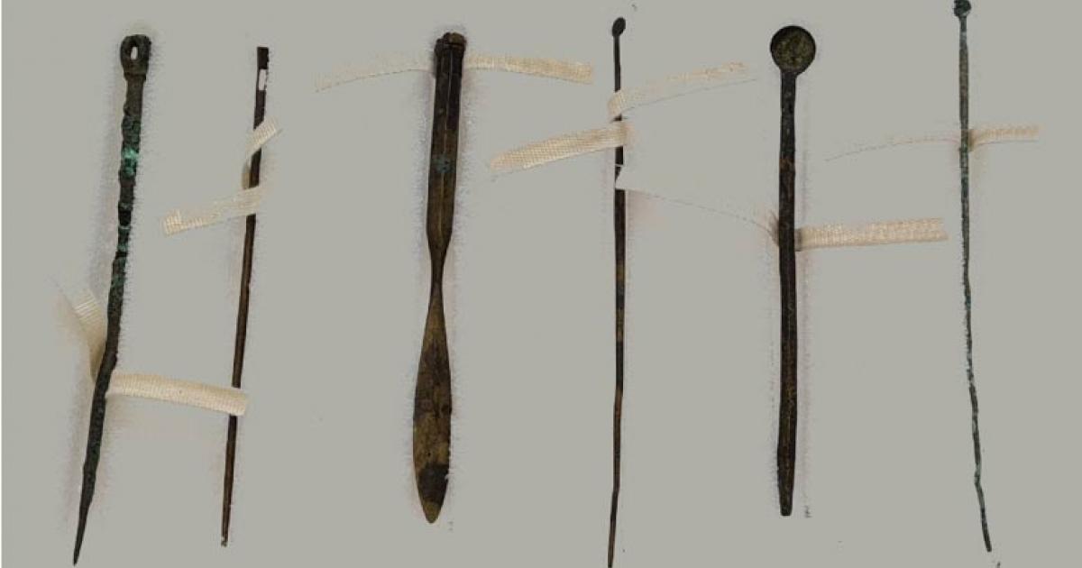 The six Roman medical implements that have been 3D scanned. 	Source: University of Exeter