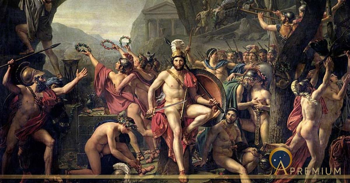 Leonidas at Thermopylae, by Jacques-Louis David (1814). (Public Domain)