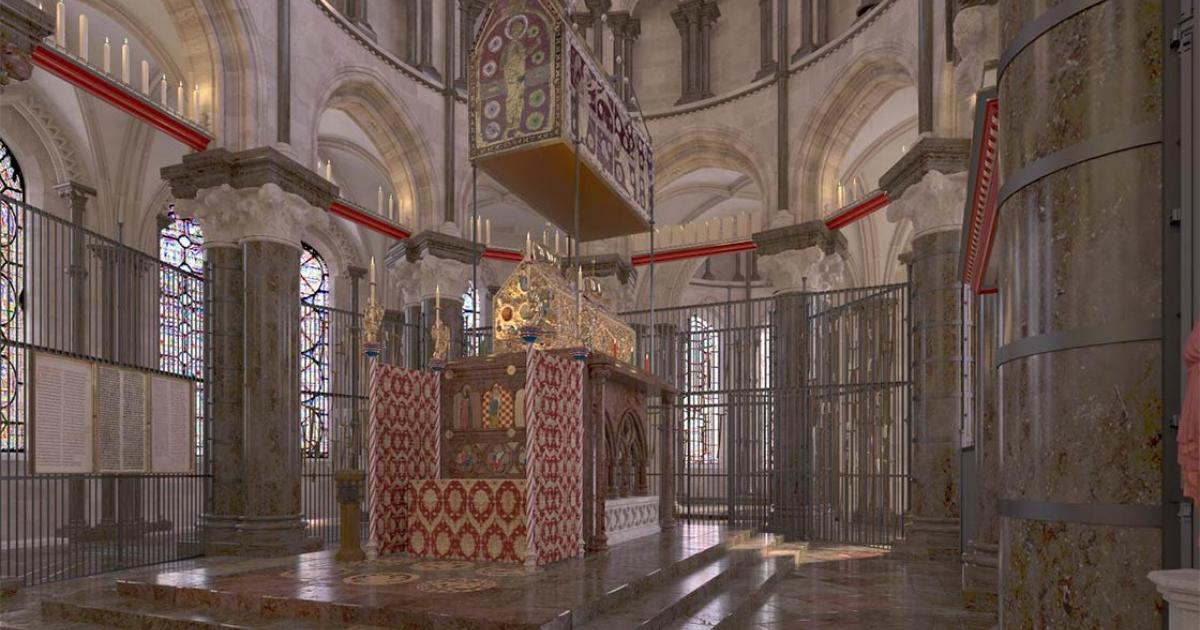 This is a CGI reconstruction of Thomas Beckets shrine.           Source: Dr John Jenkins / Taylor & Francis Group