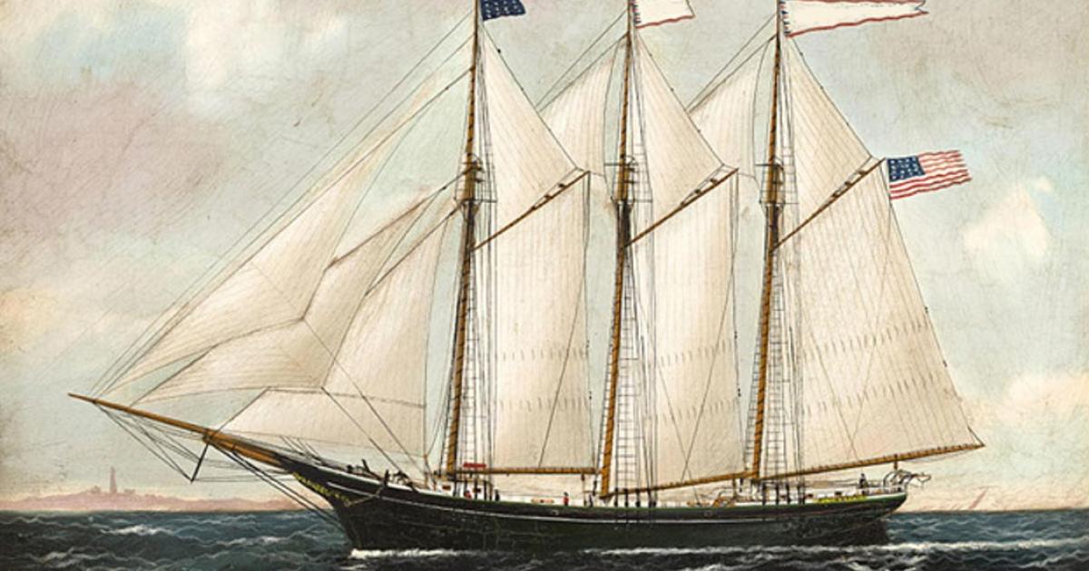 A three-masted schooner similar to the Thomas Hume