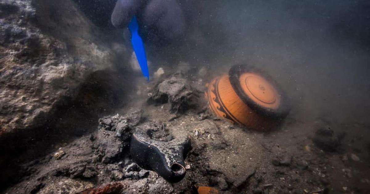 Greek ceramics recently discovered in the Nile Delta at the legendary Thonis-Heracleion site, just off the coast from Alexandria, Egypt. Source: Ministry of Tourism and Antiquities