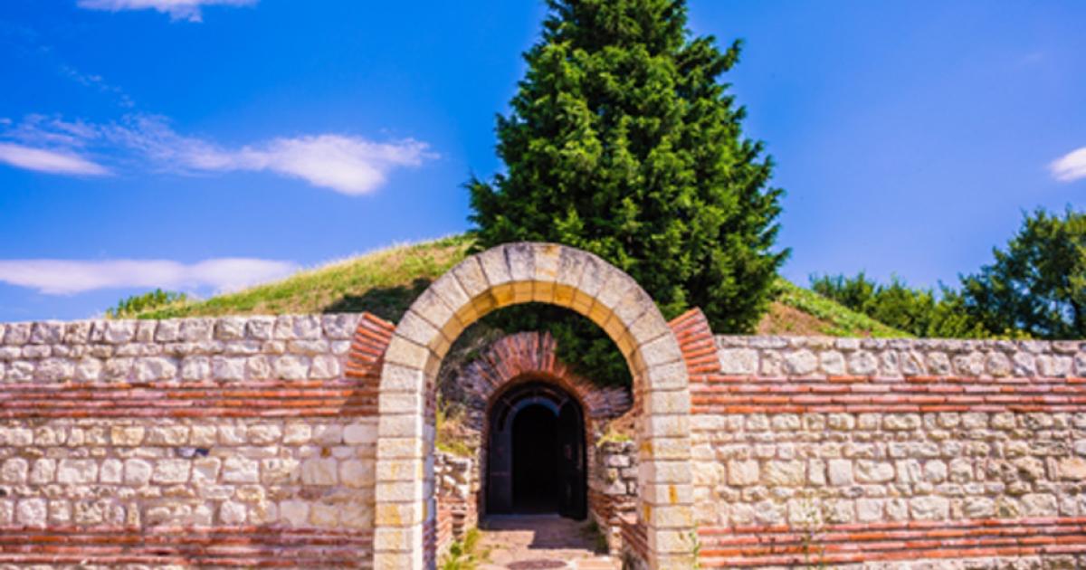 Entrance to the Ancient Thracian tomb Heroon in Pomorie, Bulgaria. Source: Ekaterina Senyutina / Adobe Stock