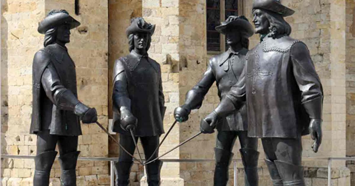 The three musketeers in Condom, France. Source: Migeli Barrios/Adobe Stock