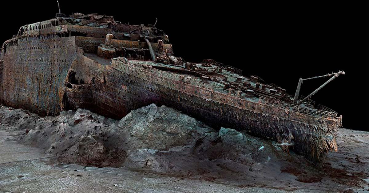 Still of the 3D Imagery film of the Titanic wreck on the seabed. Source: Atlantic Productions/Magellan
