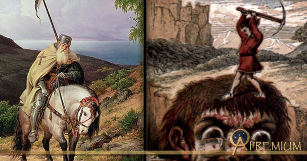 Features The Return of the Crusader by Karl Friedrich Lessing, and an illustration from Jack the Giant Killer