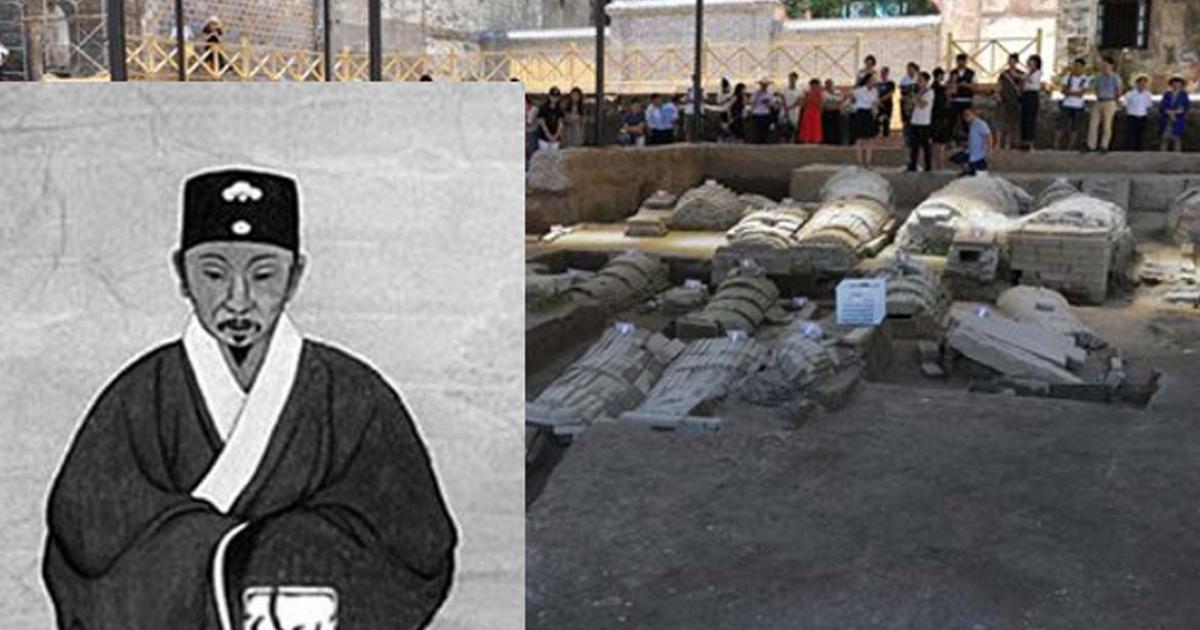 The tomb of Tang Xianzu was discovered in the city of Fuzhou. (CFP) Insert: Tang Xianzu (1550-1616), Ming poet and dramatist, author of Peony Pavilion.