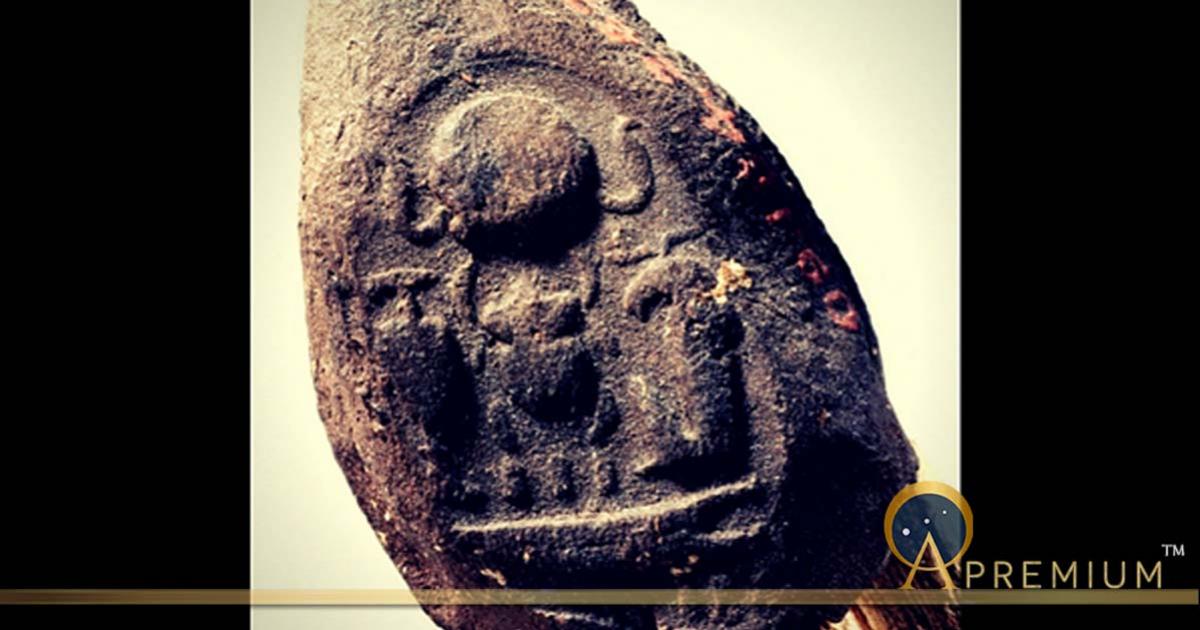 This mud sealing found in KV 54 is still attached to a piece of the papyrus tie that was used to secure a container. The impression preserves the throne name of Tutankhamun, Nebkheperure, and the epithets “beloved of Khnum” and “manifold of praises.”